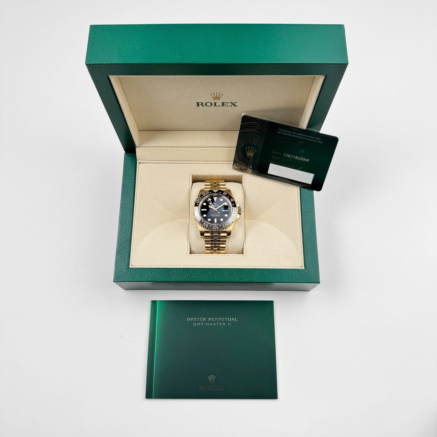 Rolex GMT-Master II 3285 V3 – 126718GRNR Yellow Gold Black Dial Jubilee (2023)