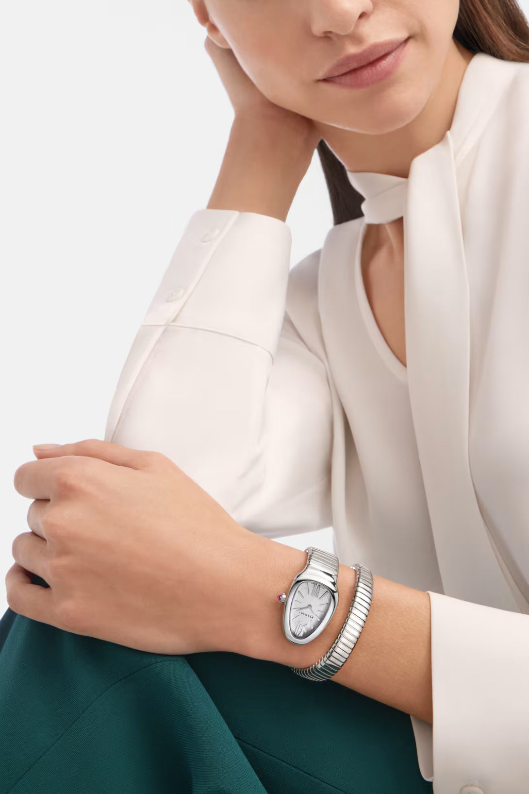 BVLGARI Serpenti Tubogas Acier Inoxydable Argent