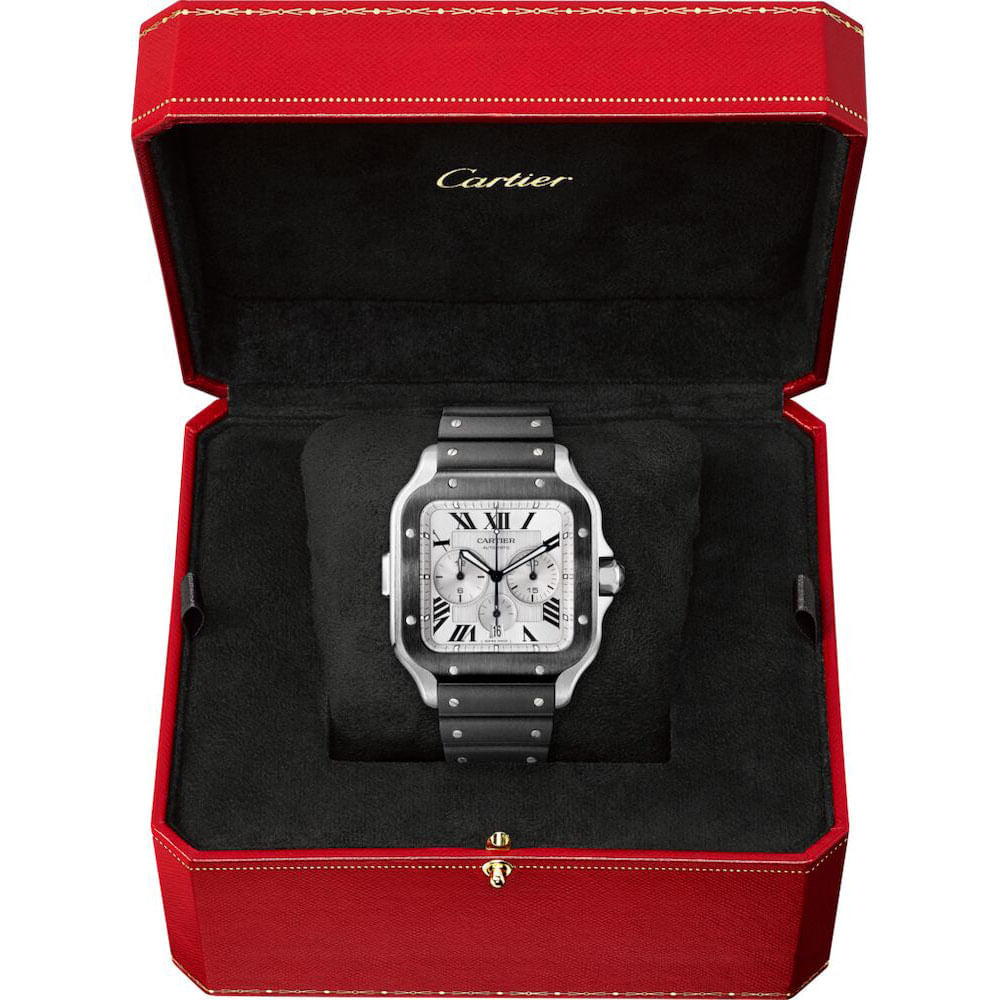 Cartier Santos Chronograph Black Bezel