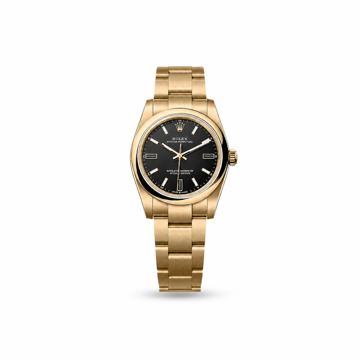Rolex Oyster Perpetual – Yellow Gold, Black Dial 34 MM