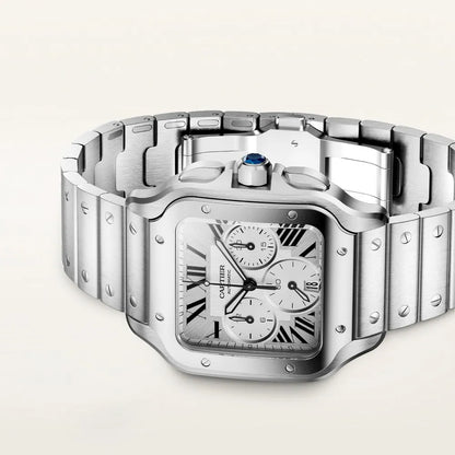 Montre Cartier Santos chronographe en acier inoxydable
