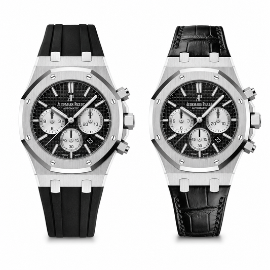 Set de 2 Bracelets AP – Caoutchouc et Cuir d'Alligator