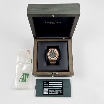 Audemars Piguet Royal Oak 26240OR.OO.1320OR.04 Chronograph '50th Anniversary' Rose Gold Khaki Green Dial (2022) Swiss 3285 Movement