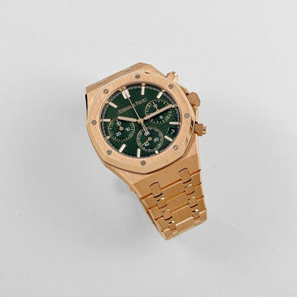 Audemars Piguet Royal Oak 26240OR.OO.1320OR.04 Chronograph '50th Anniversary' Rose Gold Khaki Green Dial (2022) Swiss 3285 Movement