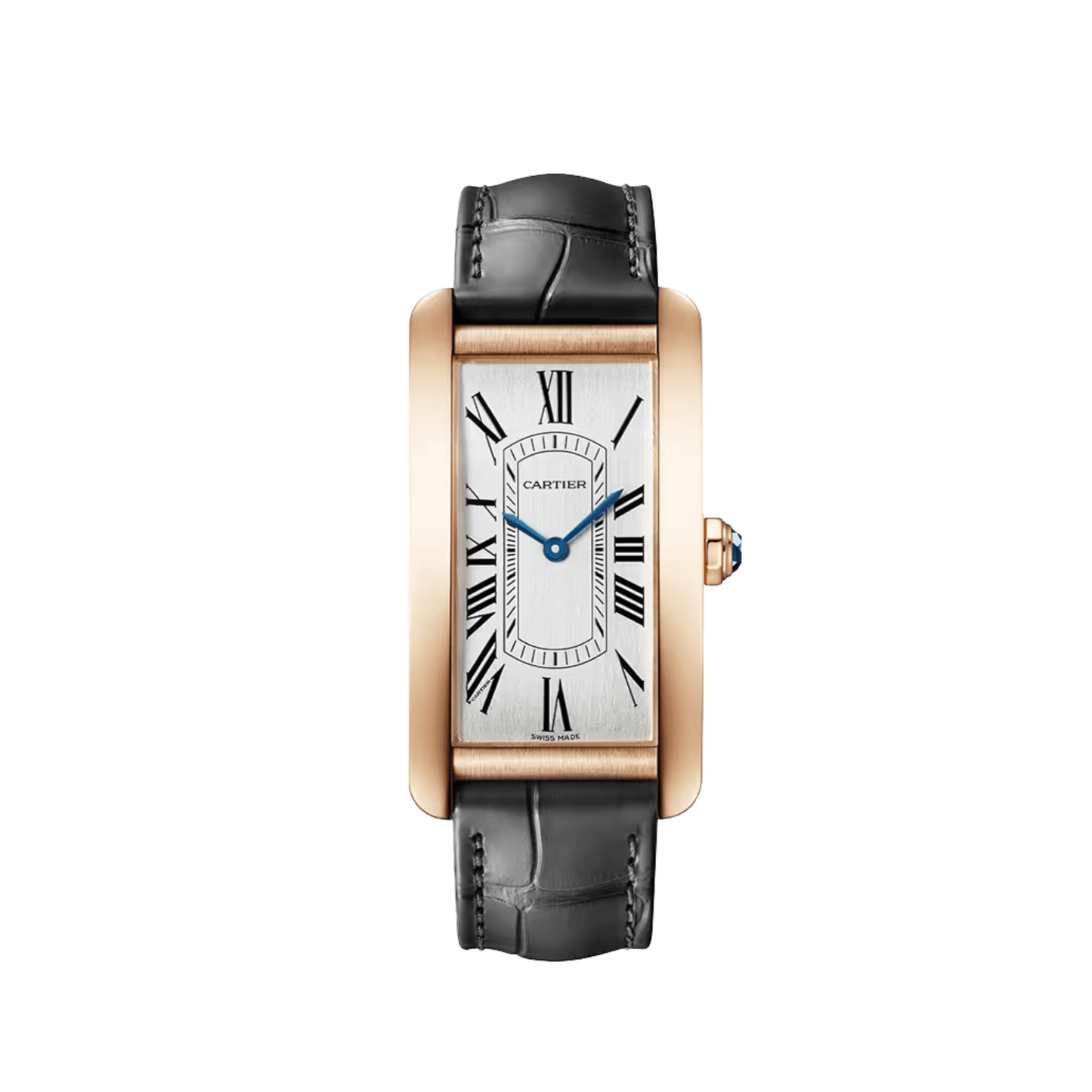 Cartier Tank Américaine Large WGTA0134 Gelbgold Silbernes Zifferblatt