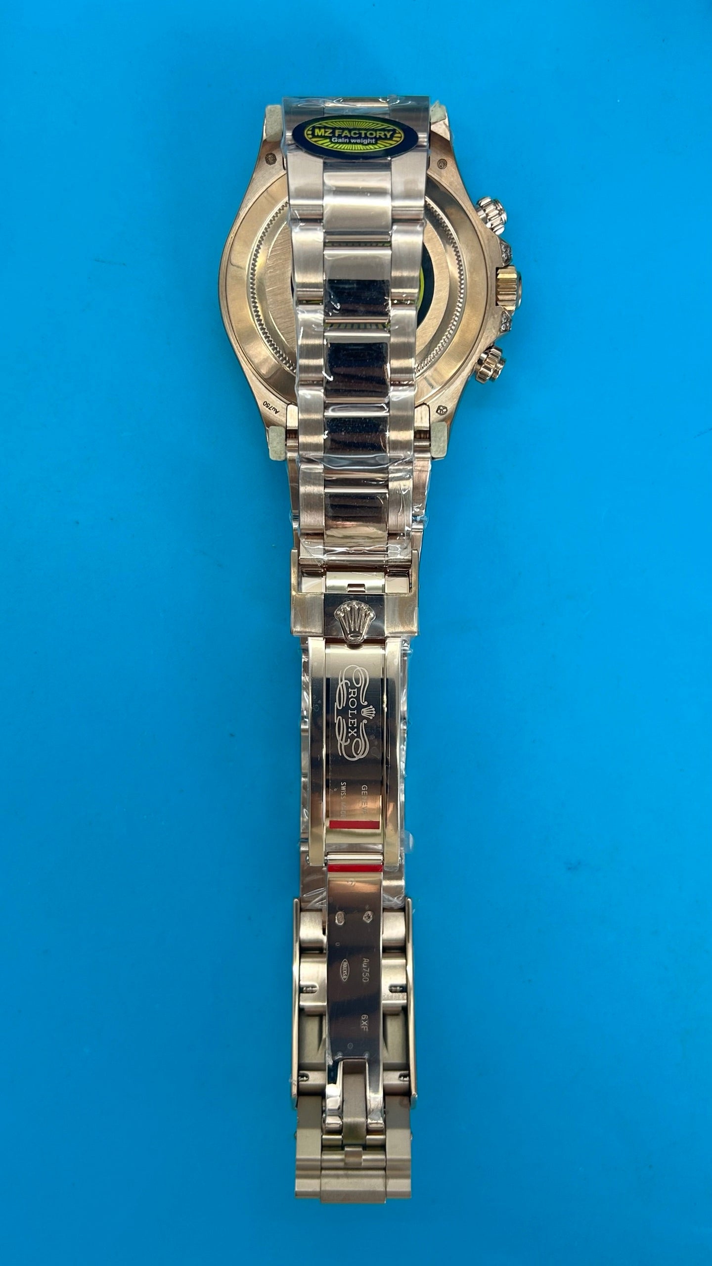Rolex Daytona 'Rainbow' MZ SUPER CLONE Rose Gold Black Dial Sapphire Bezel