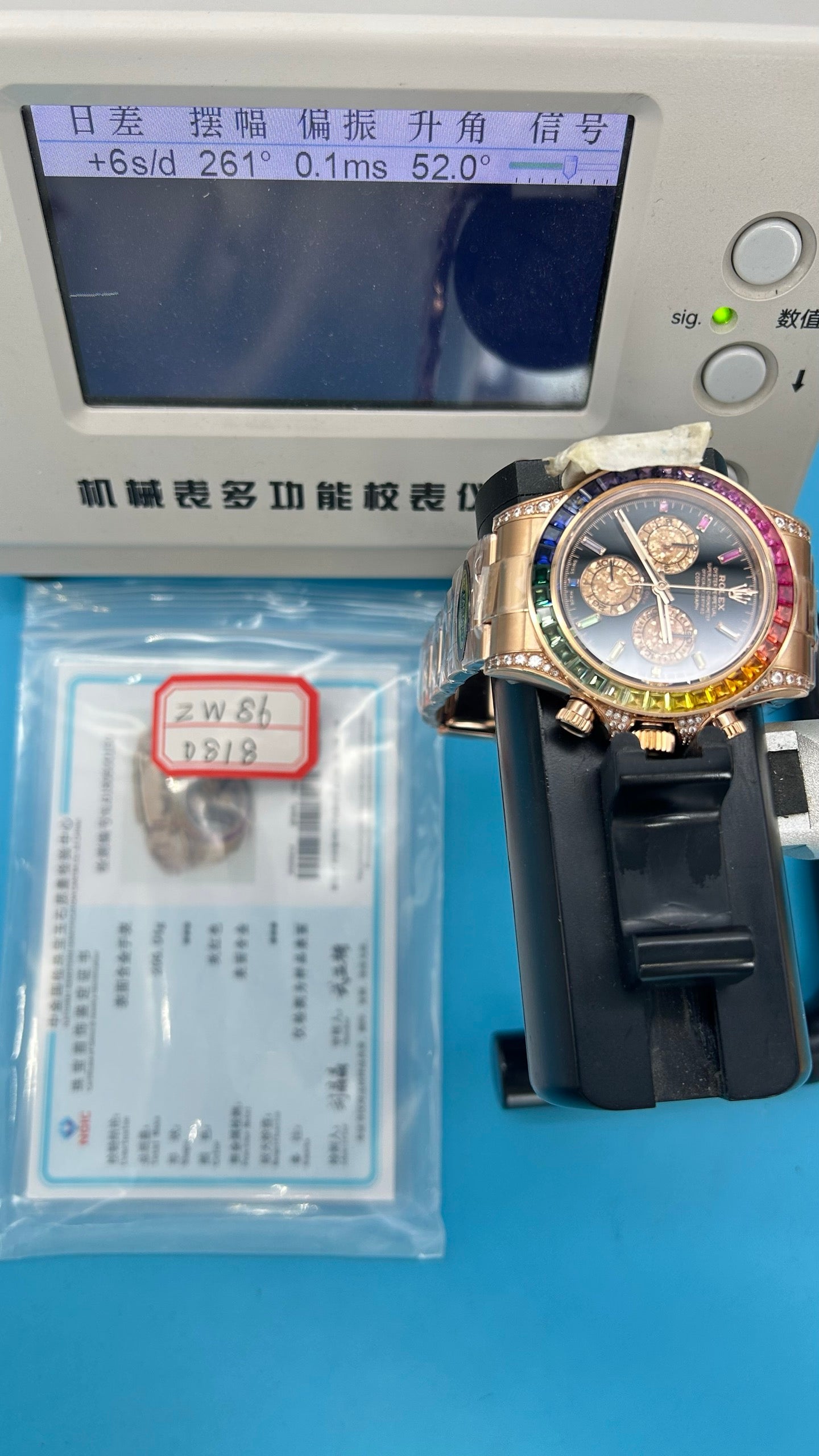Rolex Daytona 'Rainbow' MZ SUPER CLONE Rose Gold Black Dial Sapphire Bezel