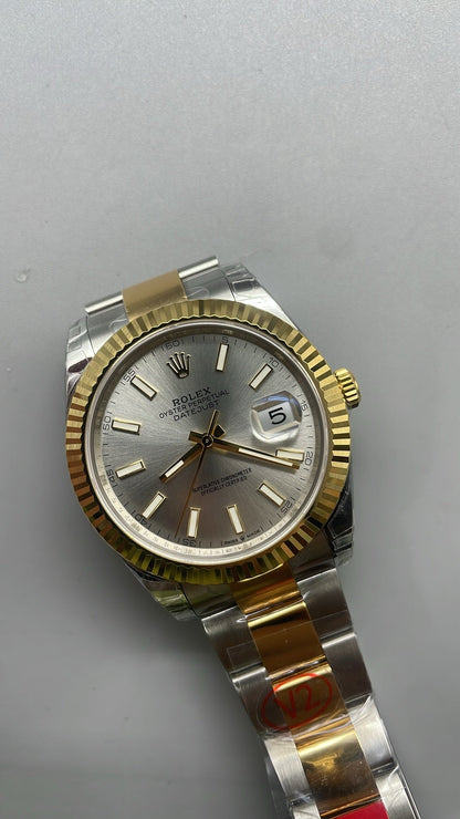 Rolex Datejust 41 – Silbernes Zifferblatt VSF SUPER CLONE – 126333 – Geriffelte Lünette – Oyster-Armband