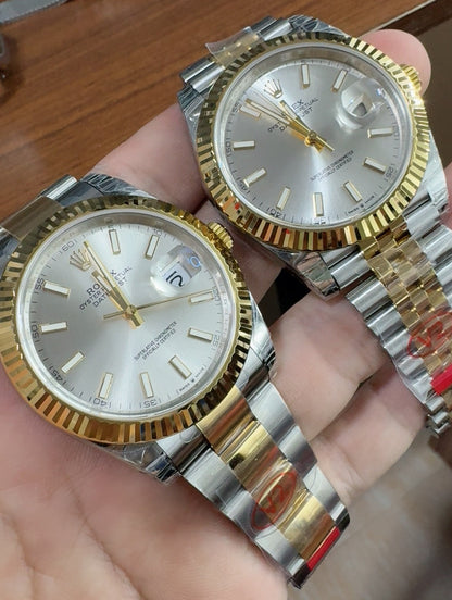 Rolex Datejust 41 – Silbernes Zifferblatt VSF SUPER CLONE – 126333 – Geriffelte Lünette – Oyster-Armband