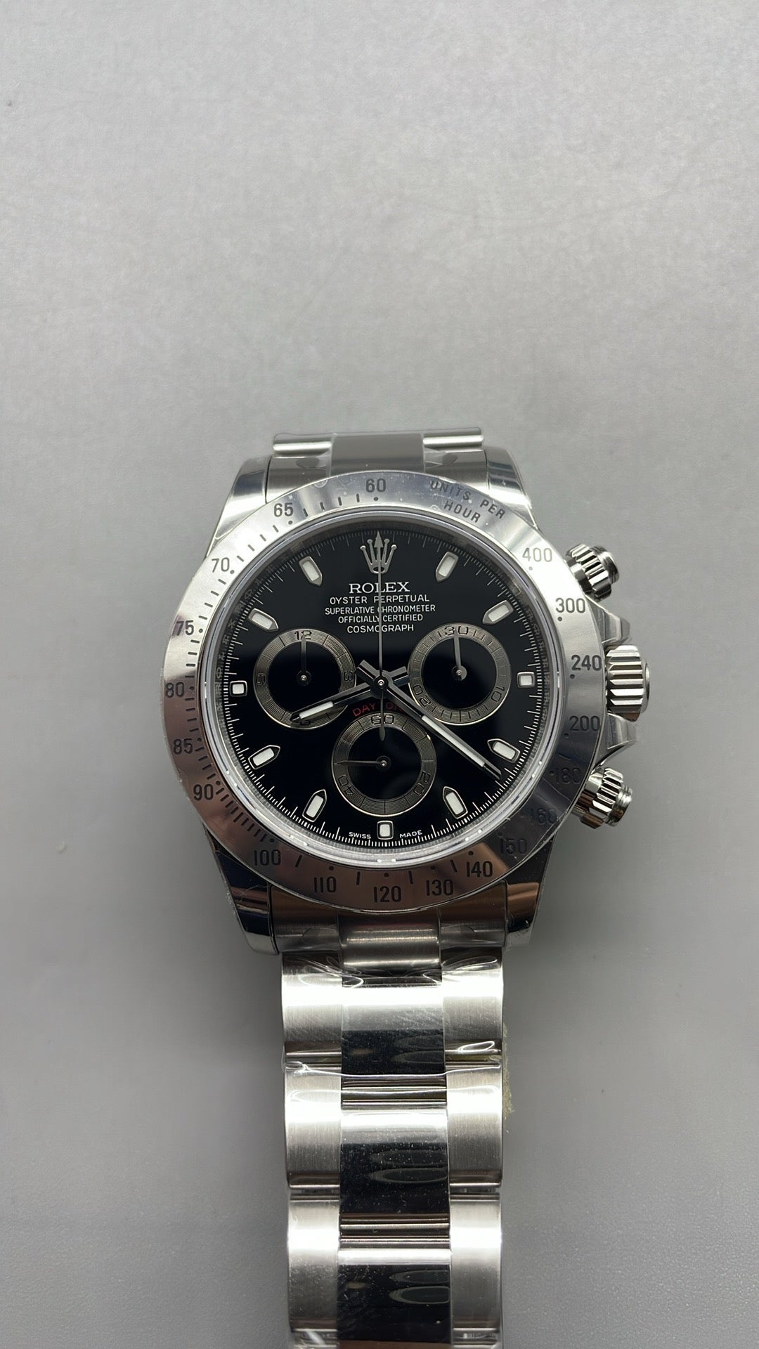 Rolex Cosmograph Daytona 40 – Schwarzes Zifferblatt VSF SUPER CLONE – 126520 – Oyster-Armband