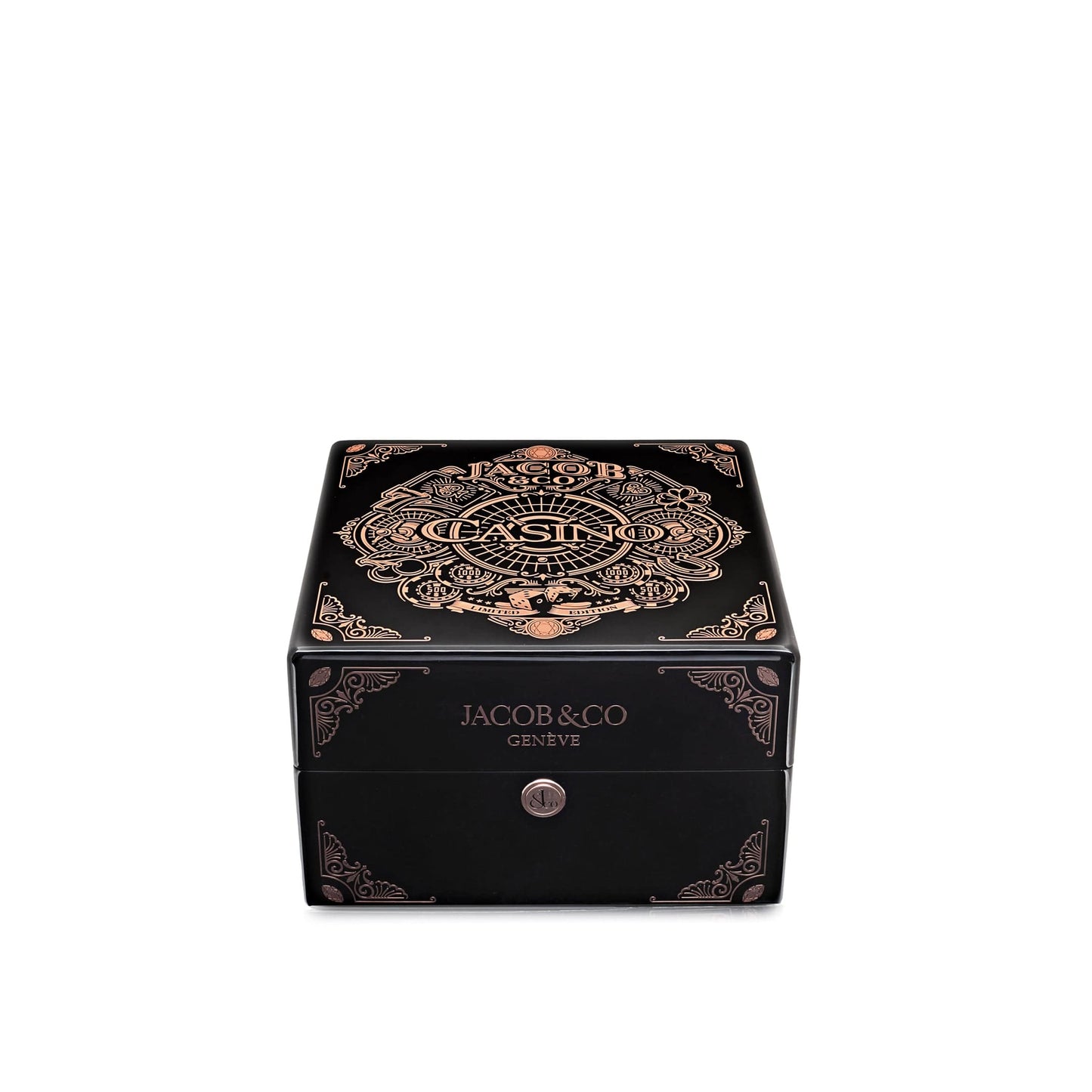 Jacob & Co. « The Casino Tourbillon » CA100.40.AA.AA.ABALA Or Rose Cadran Onyx Noir Édition Limitée