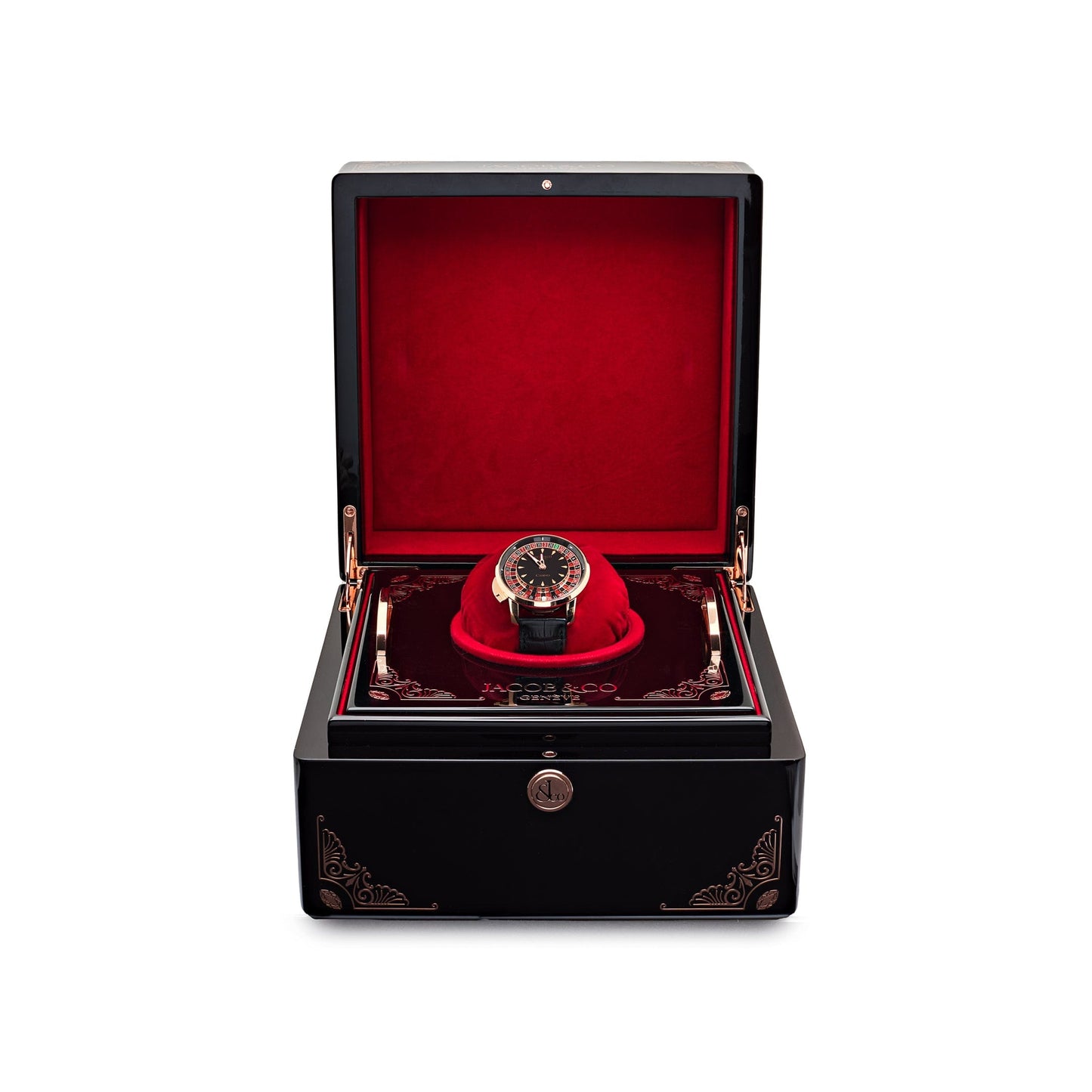 Jacob & Co. « The Casino Tourbillon » CA100.40.AA.AA.ABALA Or Rose Cadran Onyx Noir Édition Limitée