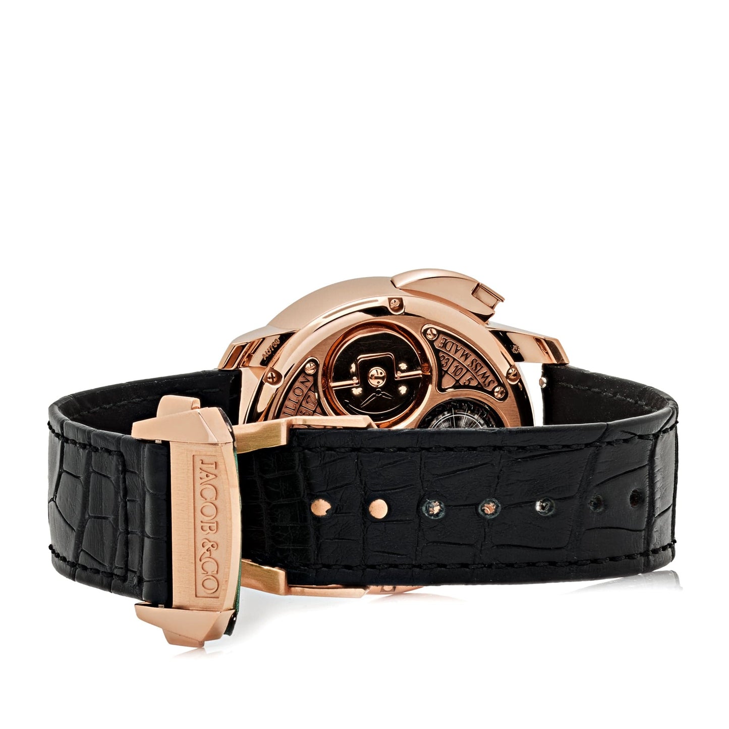 Jacob & Co. « The Casino Tourbillon » CA100.40.AA.AA.ABALA Or Rose Cadran Onyx Noir Édition Limitée