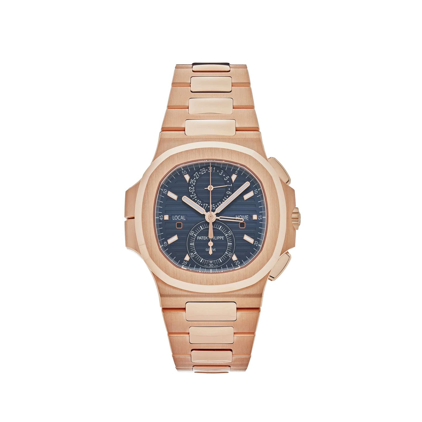 Patek Philippe Nautilus 3285 V3 –  5990/1R-001 Travel Time Flyback Chronograph Rose Gold Blue Dial (2025)