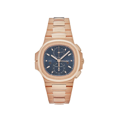 Patek Philippe Nautilus 3285 V3 –  5990/1R-001 Travel Time Flyback Chronograph Rose Gold Blue Dial (2025)