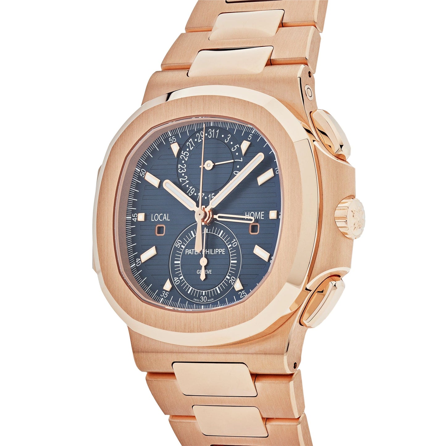 Patek Philippe Nautilus 3285 V3 –  5990/1R-001 Travel Time Flyback Chronograph Rose Gold Blue Dial (2025)