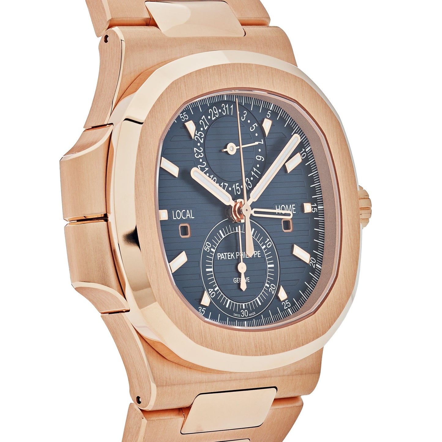 Patek Philippe Nautilus 3285 V3 –  5990/1R-001 Travel Time Flyback Chronograph Rose Gold Blue Dial (2025)