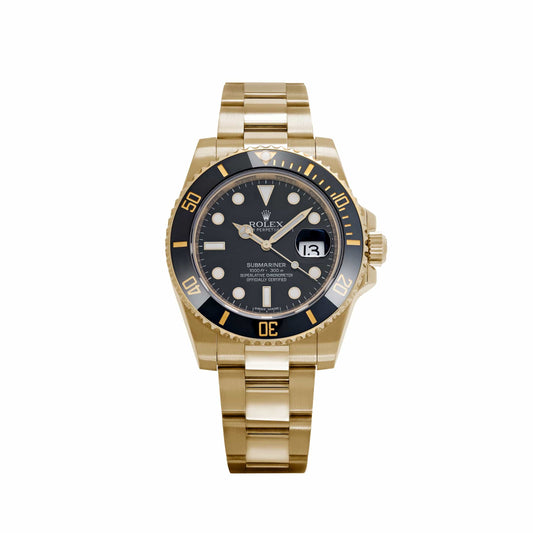 Rolex Submariner Date 116618LN Gelbgold Schwarzes Zifferblatt